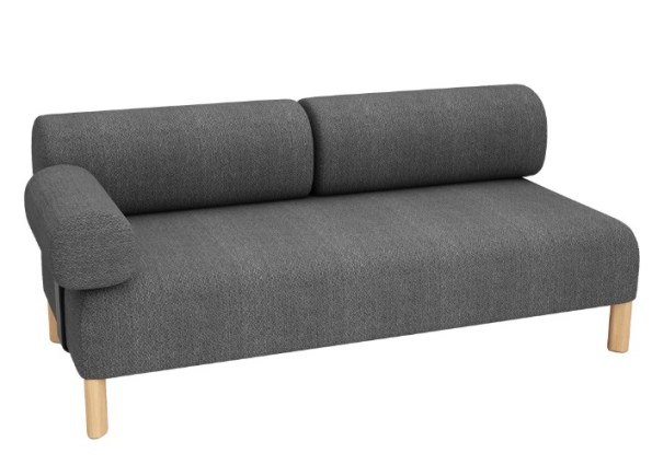 PEBBLE TWO SEAT-2 BACKREST-ARM-MID GREY